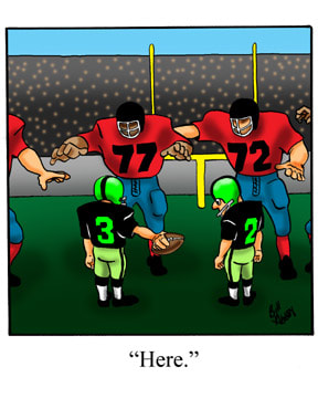 football huddle cartoon